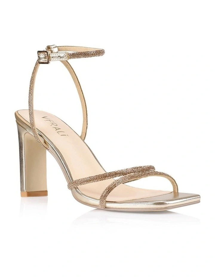 Kian Block Heel Sandals in Champagne Smooth image 2