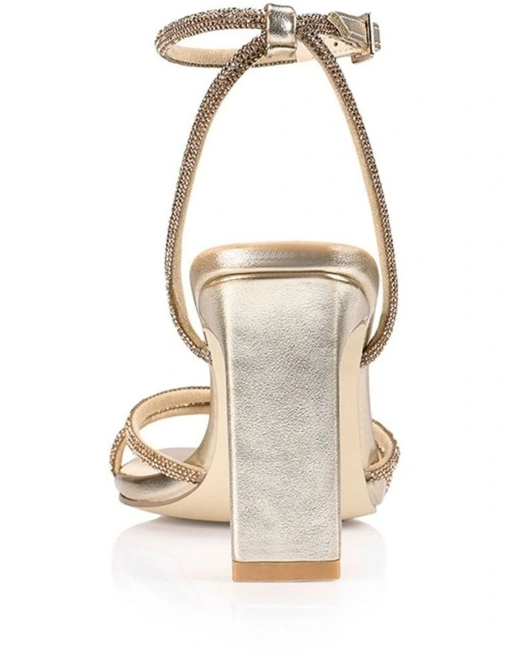 Kian Block Heel Sandals in Champagne Smooth image 4