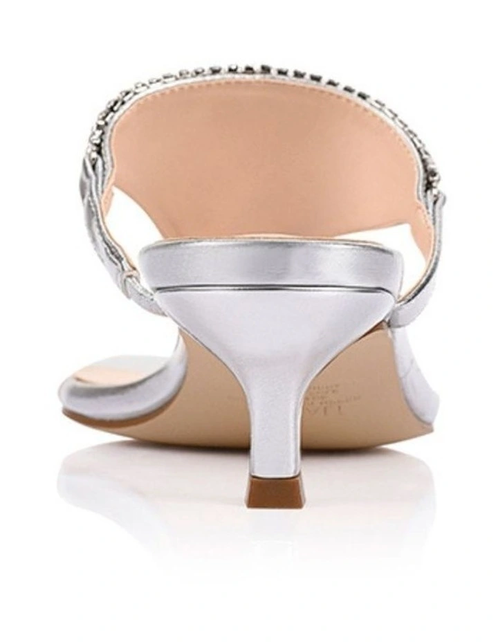 Mackenzie Kitten Heel Thongs - Silver image 4