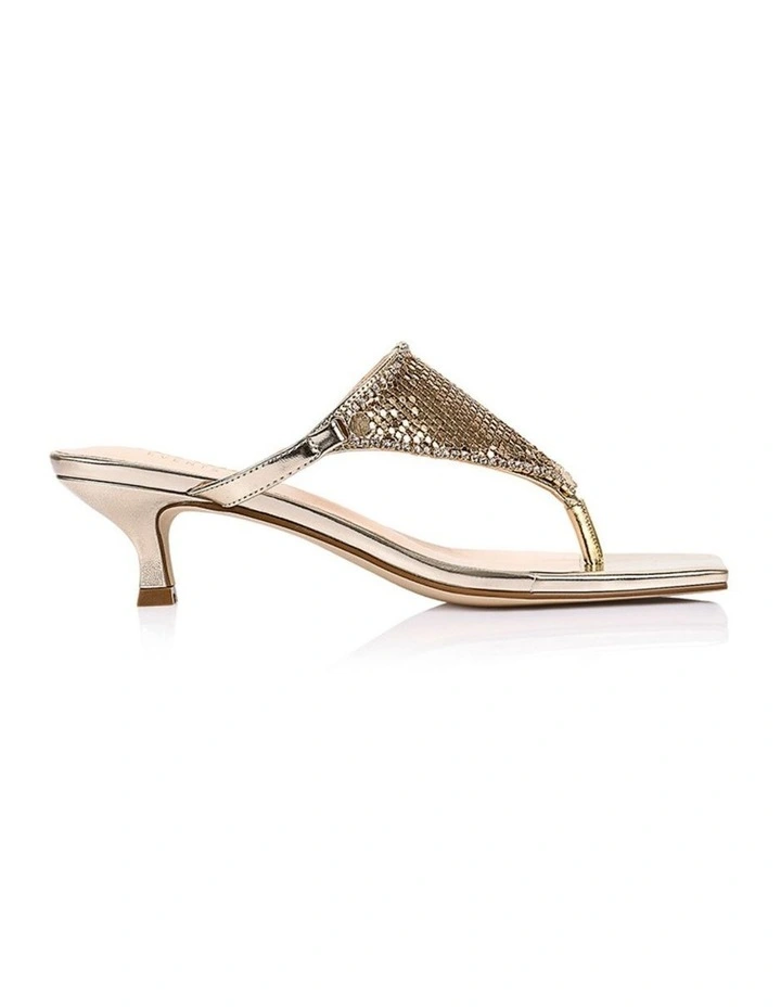 Mackenzie Kitten Heel Thongs - Champagne Gold image 1