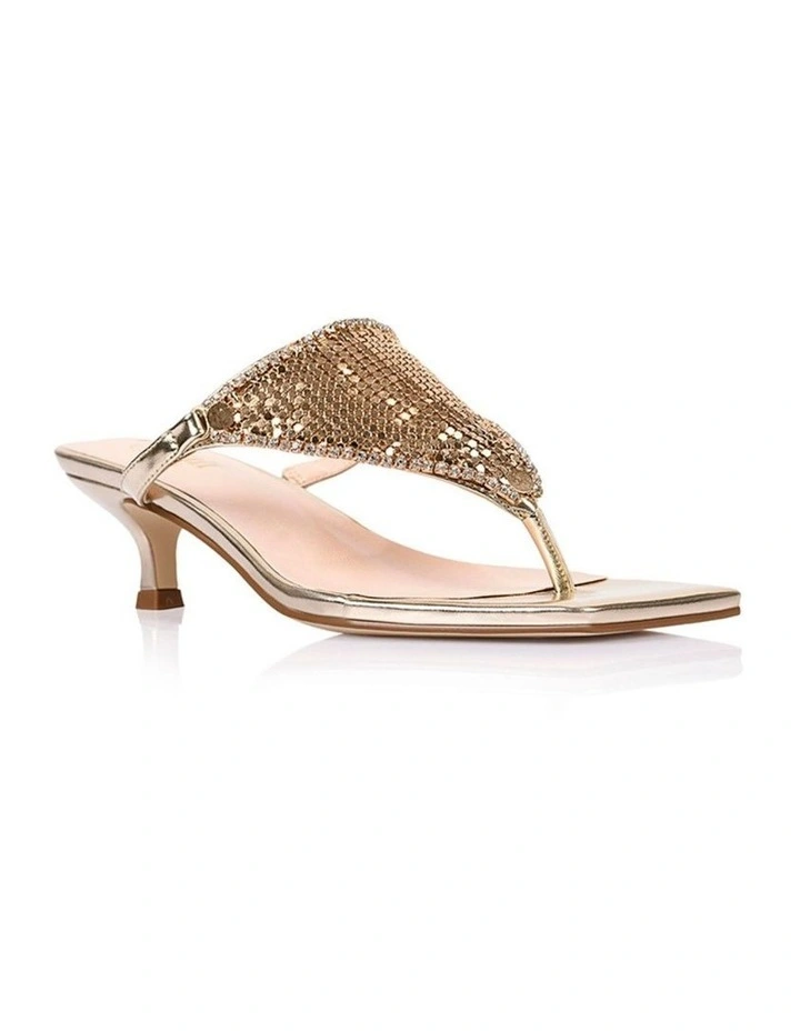 Mackenzie Kitten Heel Thongs - Champagne Gold image 2