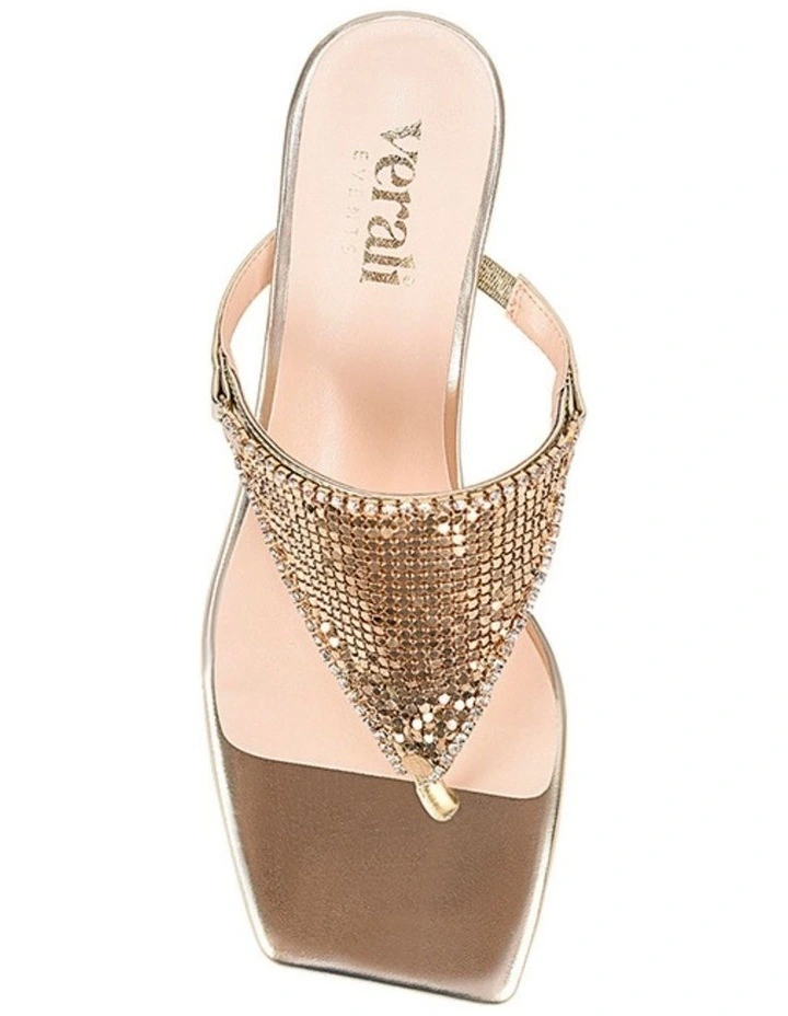 Mackenzie Kitten Heel Thongs - Champagne Gold image 3