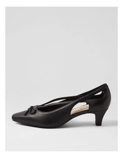 Lantana Black Leather Heels