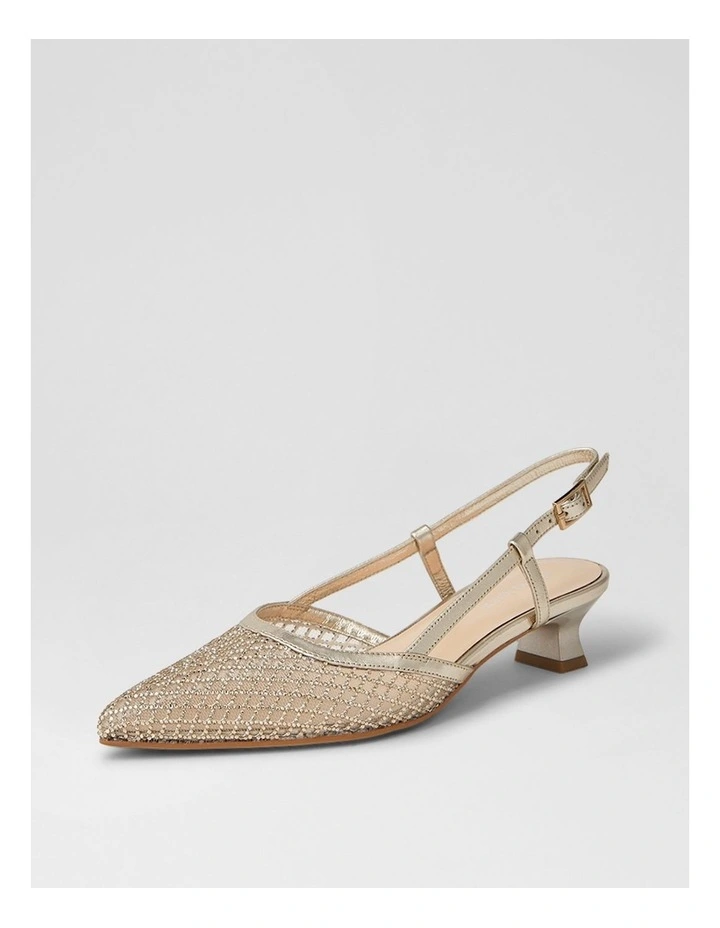 Jikkas Gold Mesh Leather Heels image 2