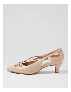 Lantana Almond Natural Patent Leather Heels