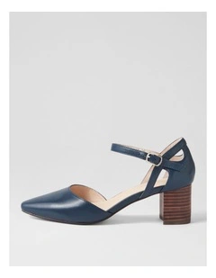 Loctavia Deep Blue Choc Leather Heels