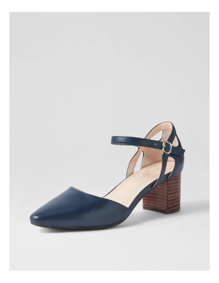 Loctavia Deep Blue Choc Leather Heels image 2