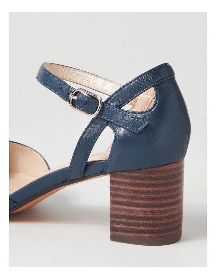Loctavia Deep Blue Choc Leather Heels image 5