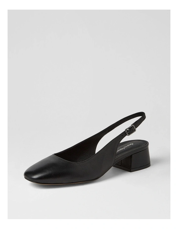 Mamia Black Leather Heels image 2