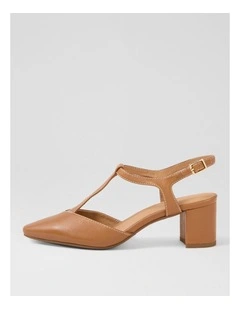 Leonee Tan Leather Heels