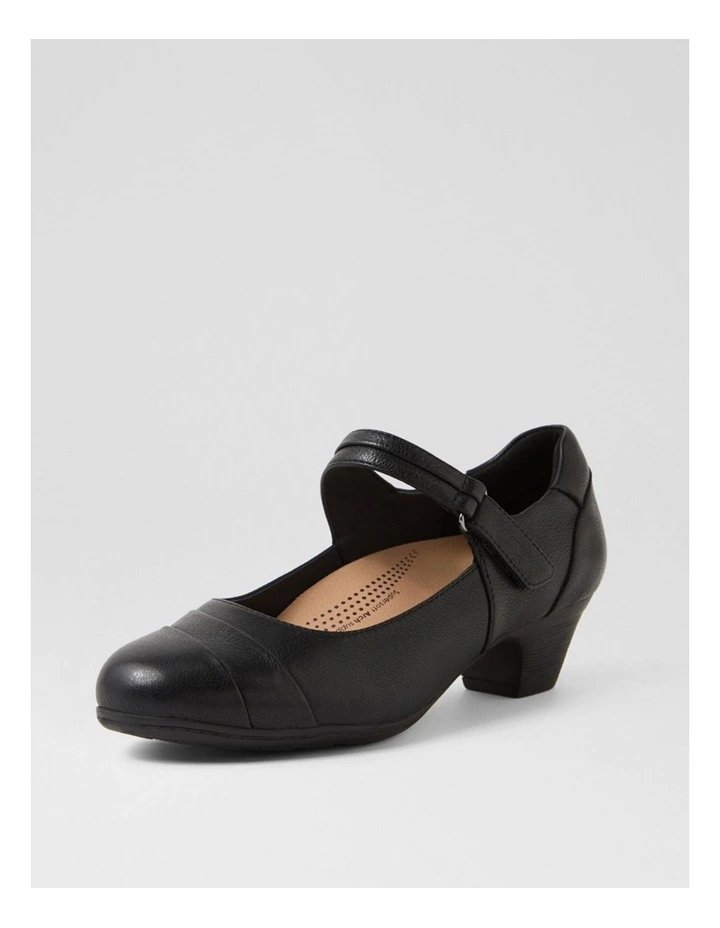 Larsin Black Leather Heels image 2