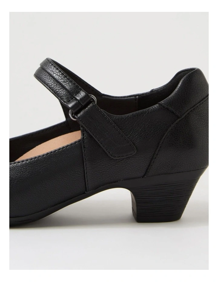 Larsin Black Leather Heels image 5