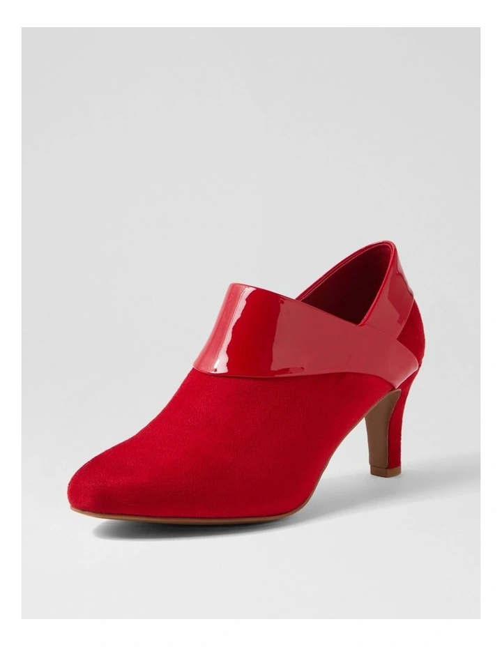 Ilonda W Dark Red Microsuede Patent Pu Heels image 2