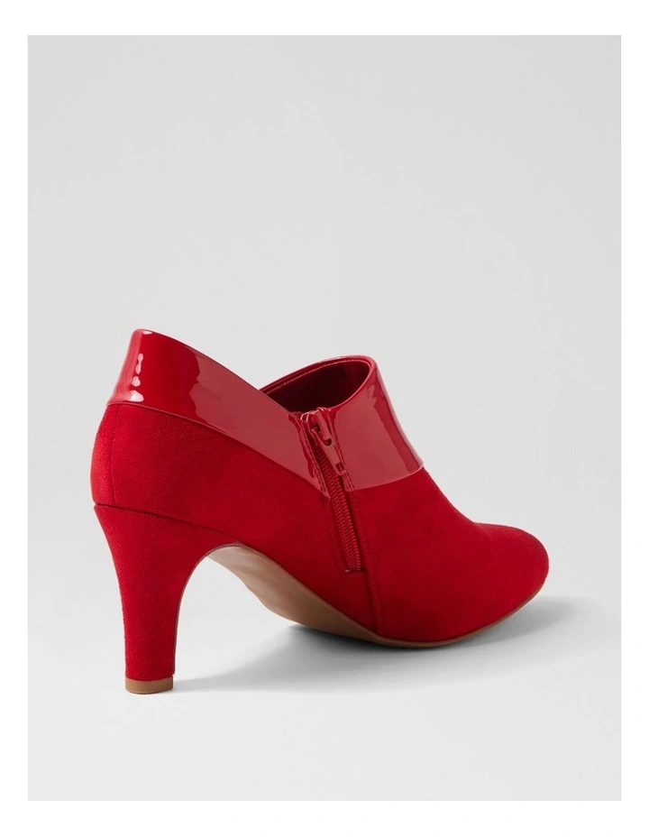 Ilonda W Dark Red Microsuede Patent Pu Heels image 3