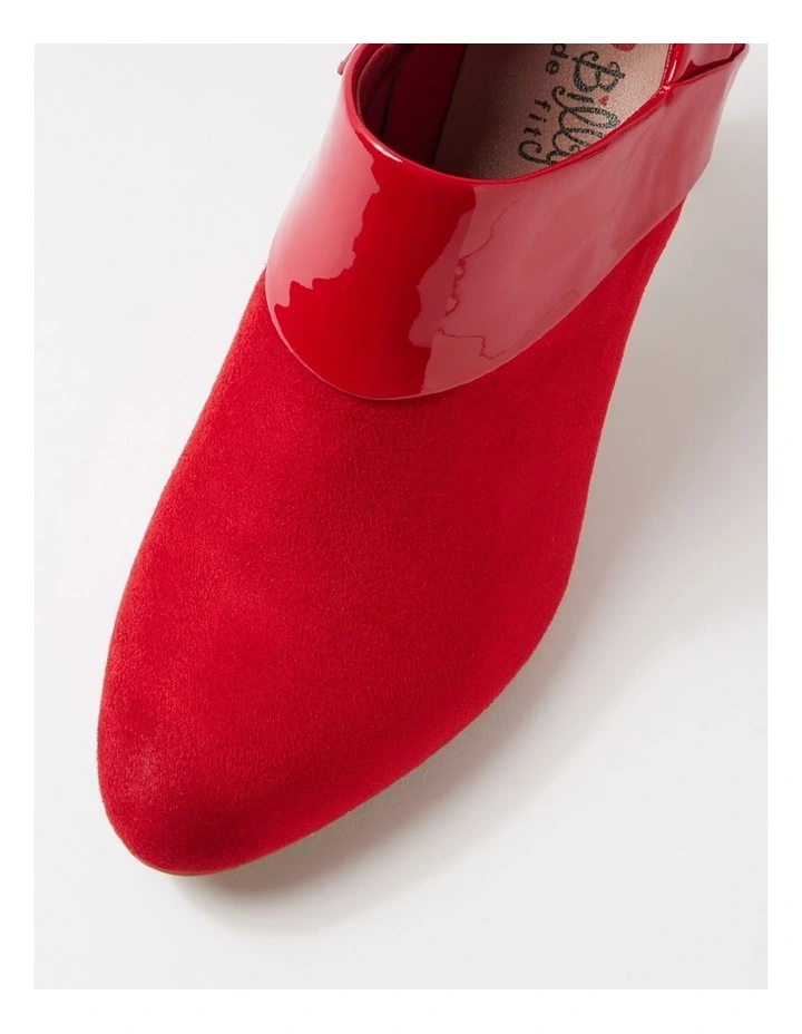 Ilonda W Dark Red Microsuede Patent Pu Heels image 4