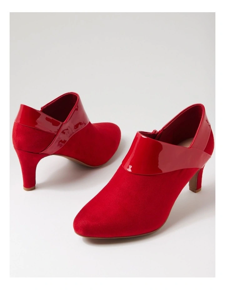 Ilonda W Dark Red Microsuede Patent Pu Heels image 5