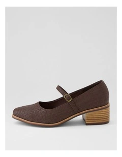 Oseya W Choc Weave  Mary Jane Heels
