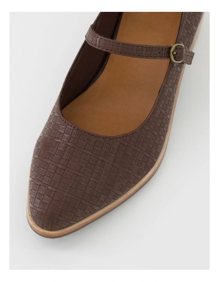 Oseya W Choc Weave Mary Jane Heels image 4