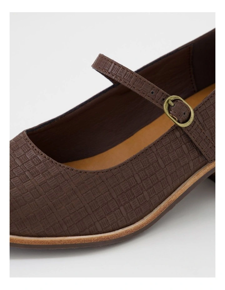 Oseya W Choc Weave Mary Jane Heels image 5