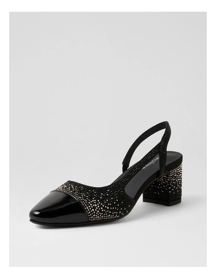 Luxury Black Silver Patent Jewels Heels image 2