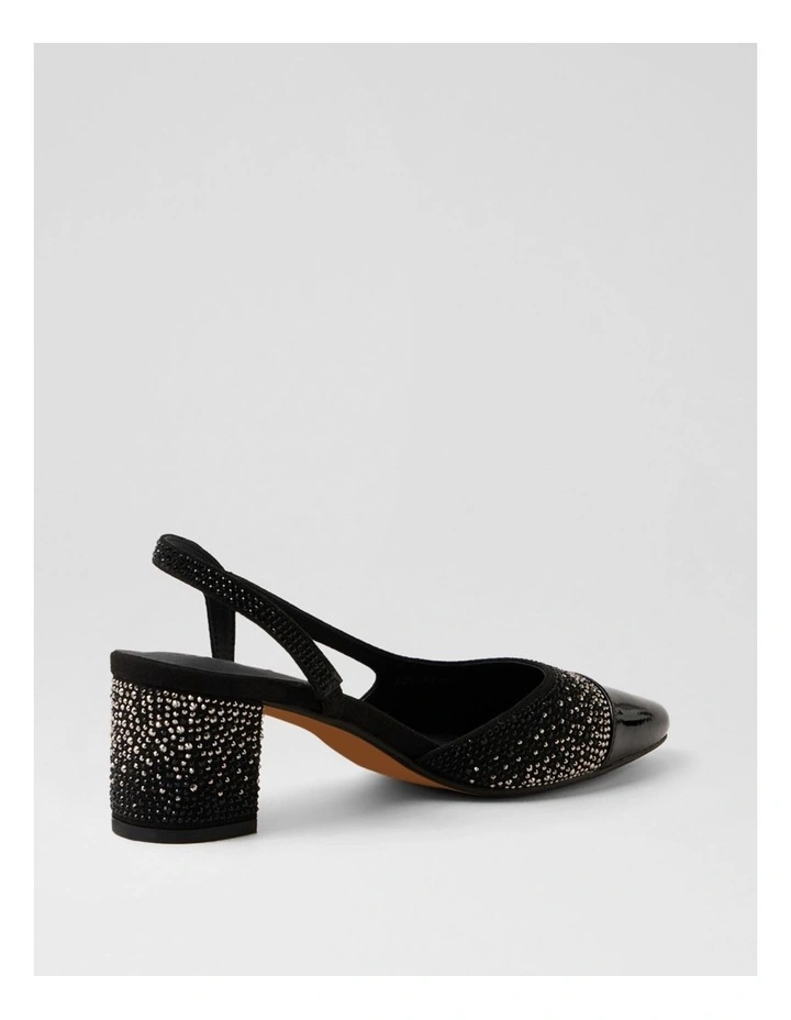 Luxury Black Silver Patent Jewels Heels image 3
