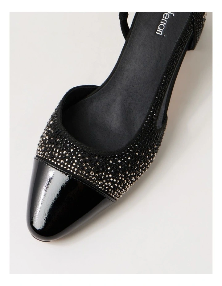 Luxury Black Silver Patent Jewels Heels image 4