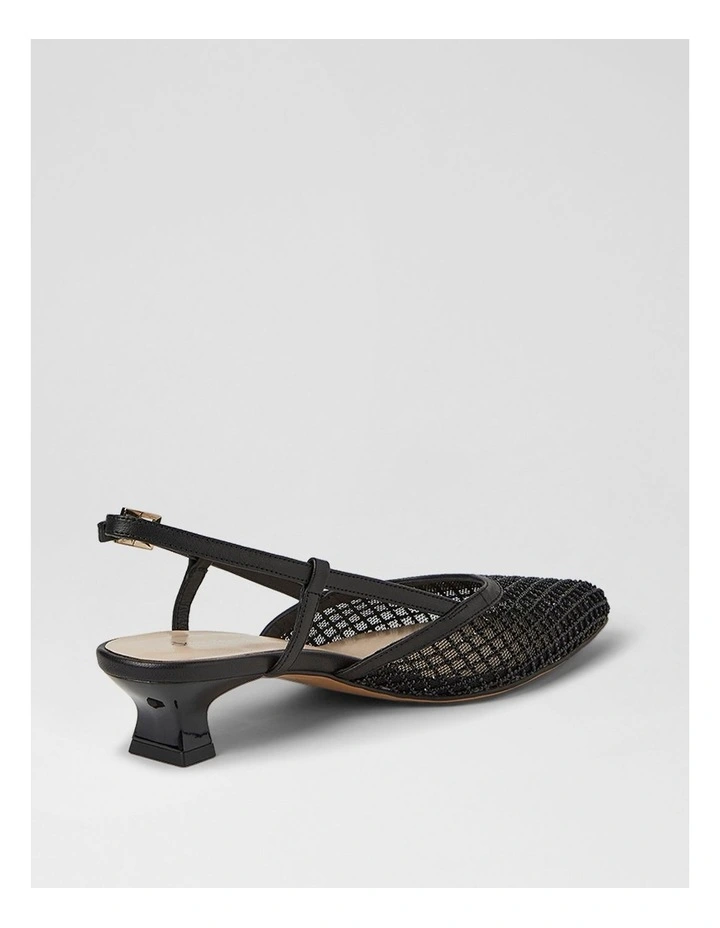 Jikkas Black Mesh Leather Heels image 3