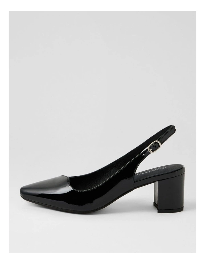 Larno Black Patent Leather Slingback Heels image 1