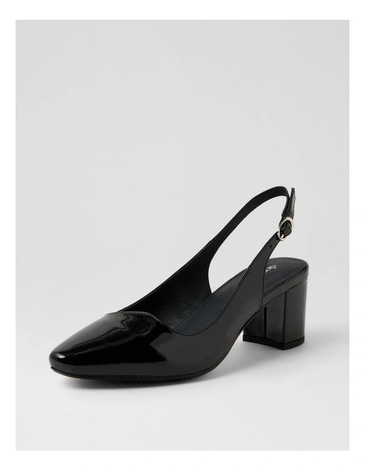 Larno Black Patent Leather Slingback Heels image 2
