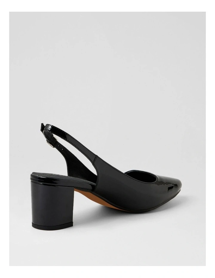 Larno Black Patent Leather Slingback Heels image 3