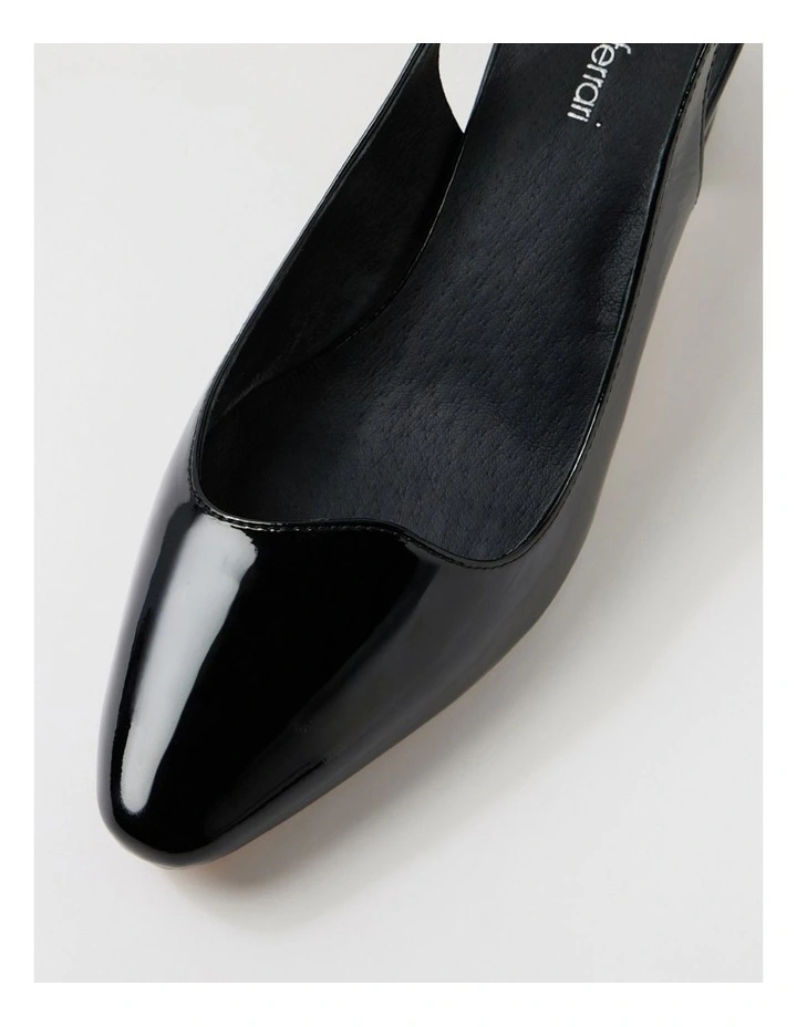 Larno Black Patent Leather Slingback Heels image 4