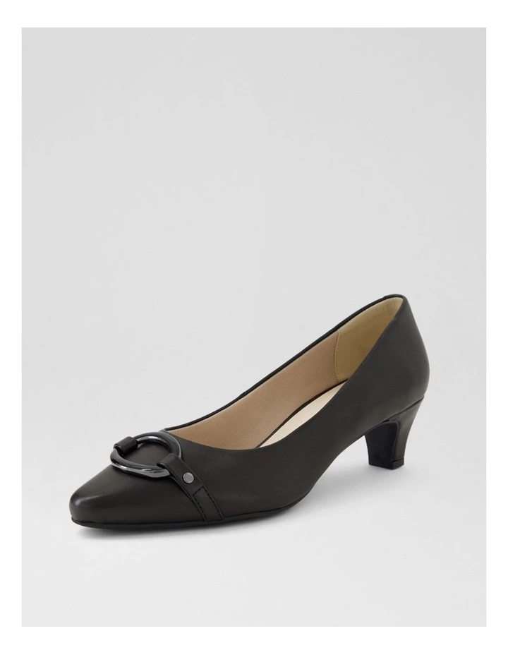 Laynes Black Leather Heels image 2