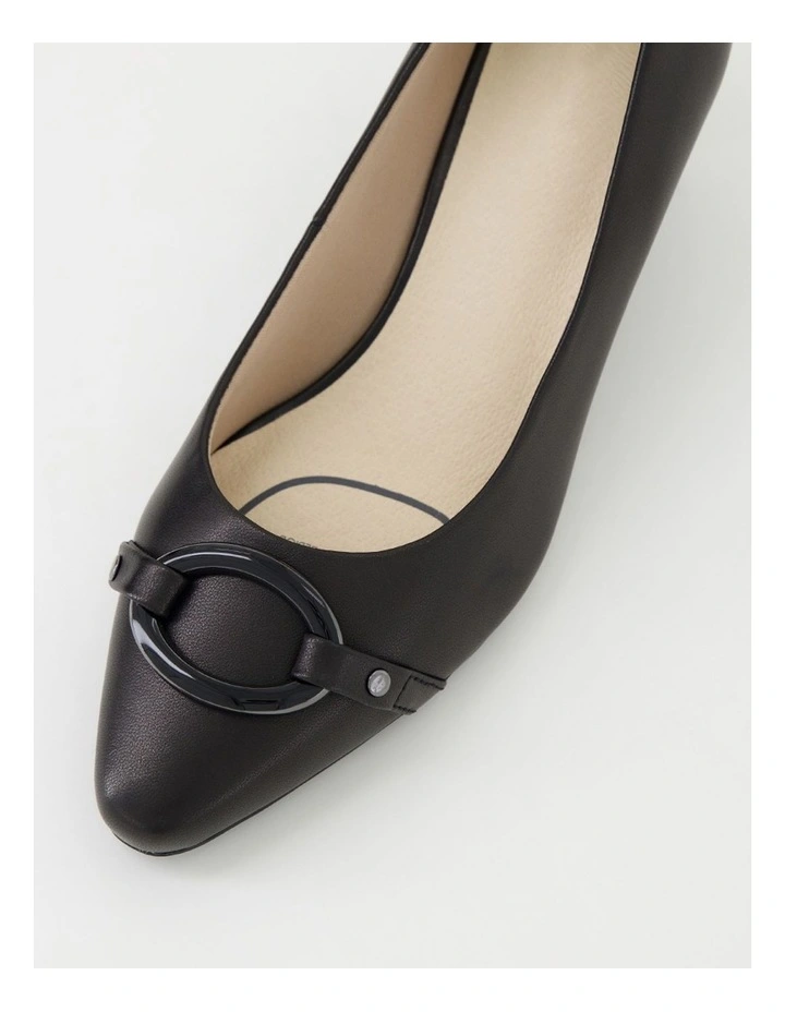 Laynes Black Leather Heels image 4