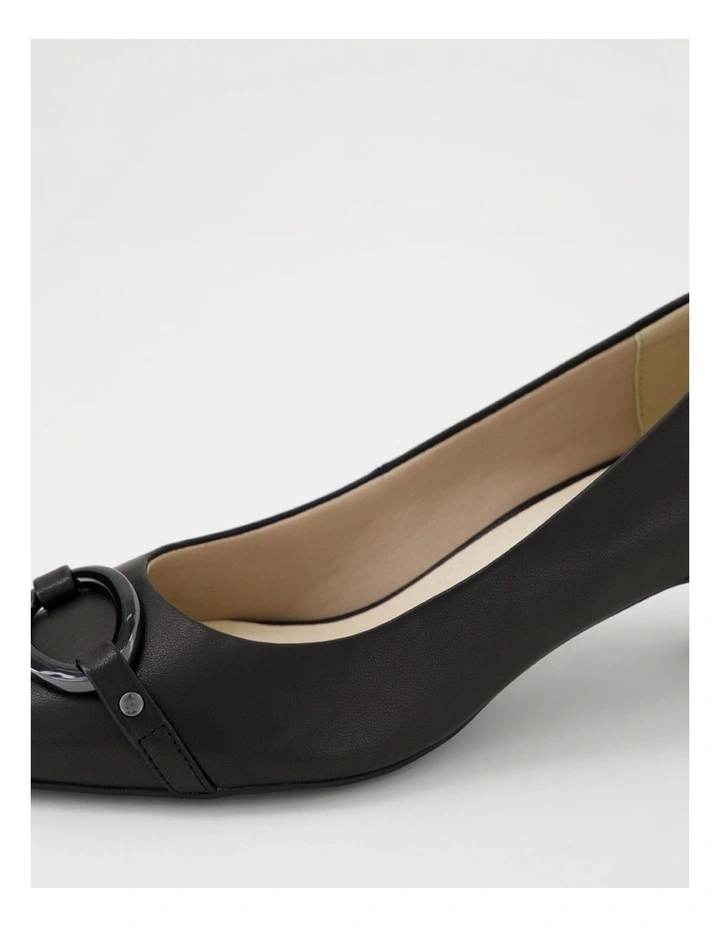 Laynes Black Leather Heels image 5