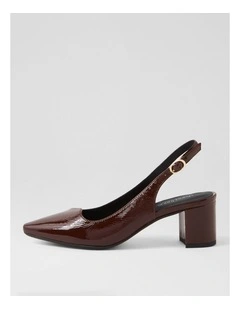 Larno Mahogany Patent Leather Heels