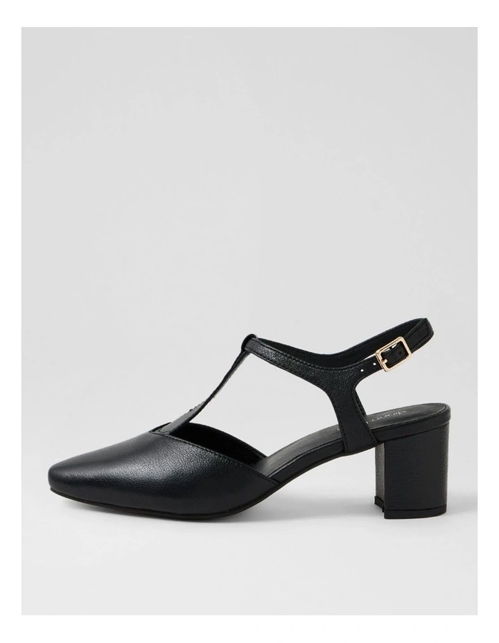 Leonee Black Leather Heels image 1