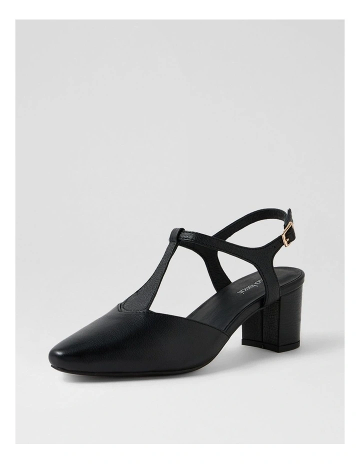 Leonee Black Leather Heels image 2