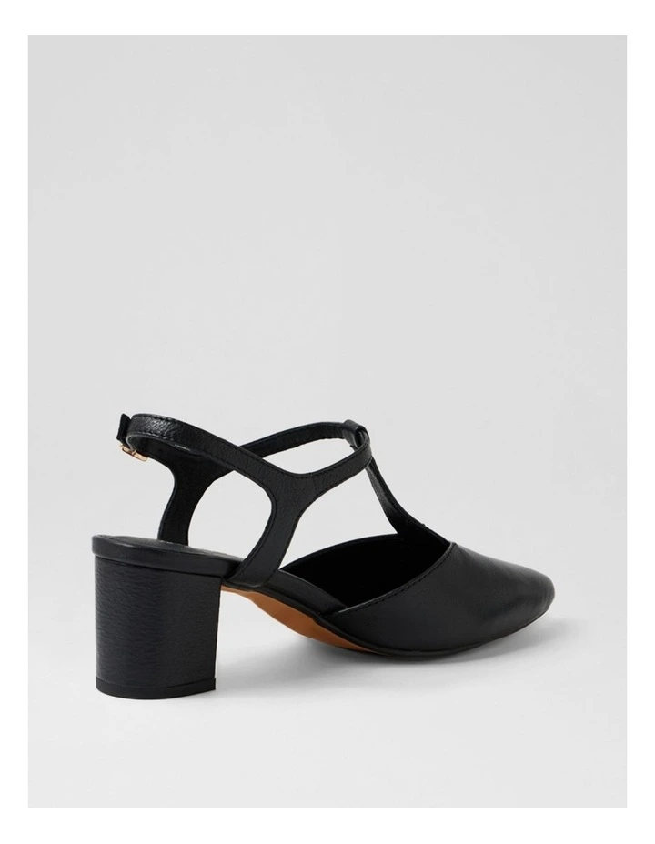 Leonee Black Leather Heels image 3