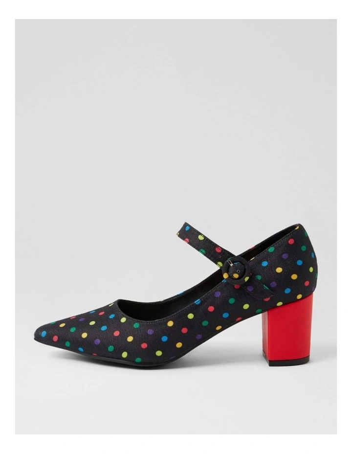 Tuchie Black Spot Fabric Heels image 1