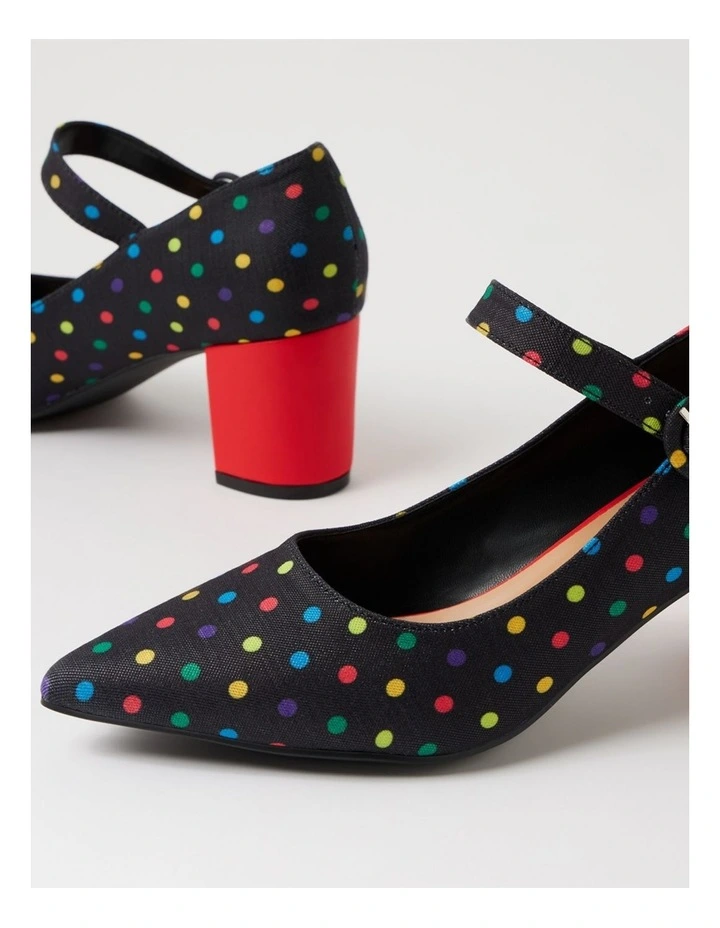 Tuchie Black Spot Fabric Heels image 5