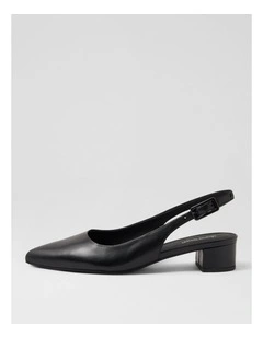 Claytin Black Leather Heels