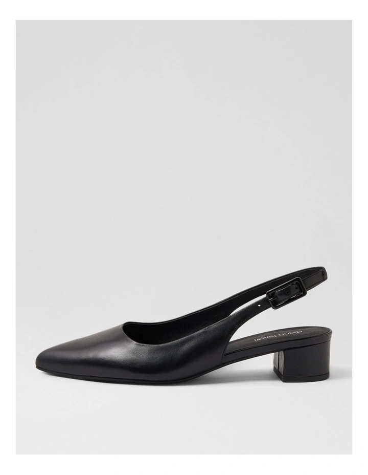 Claytin Black Leather Heels image 1