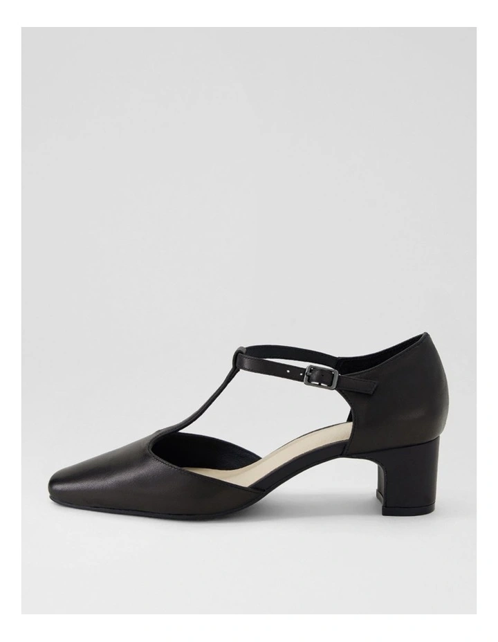 Kians Black Leather Covered Heels image 1
