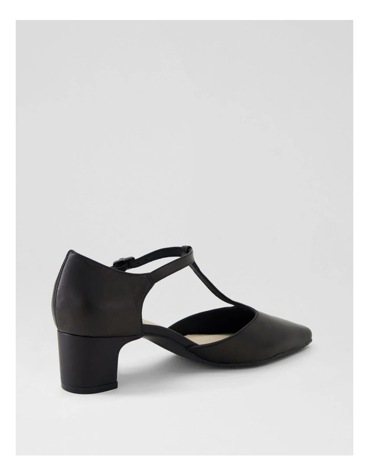 Kians Black Leather Covered Heels image 3