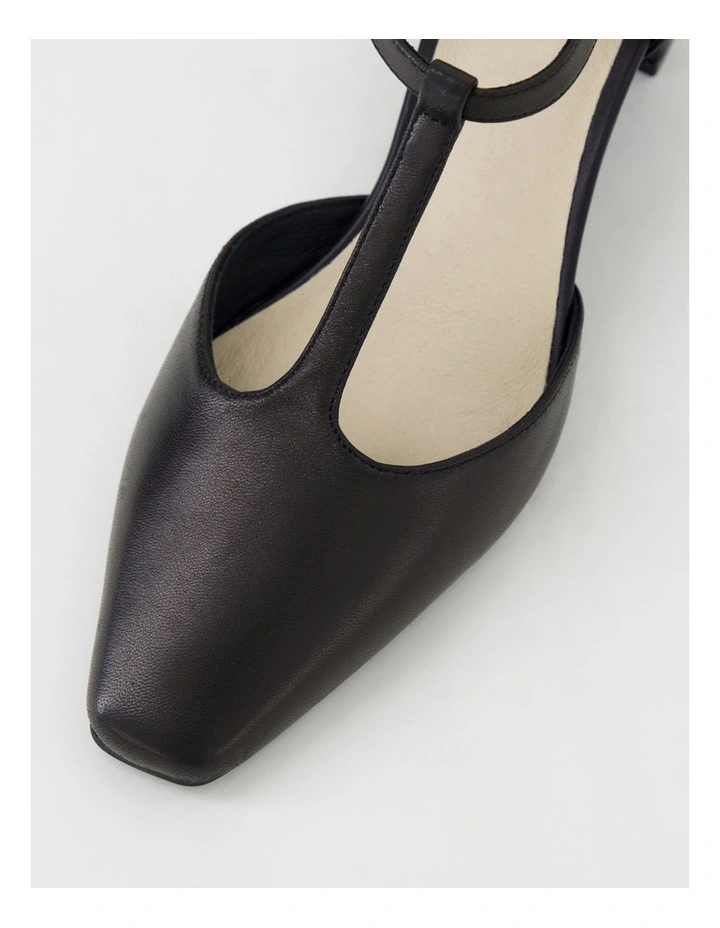 Kians Black Leather Covered Heels image 4