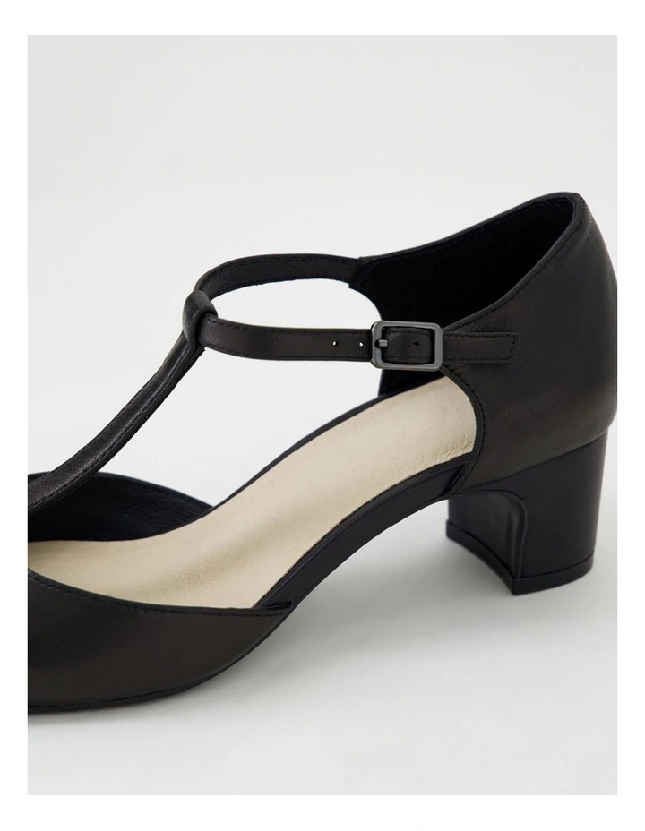 Kians Black Leather Covered Heels image 5