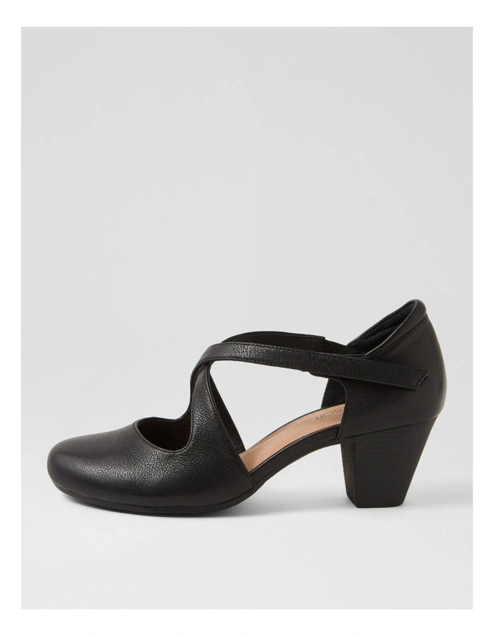 Flynnie Black Leather Heels image 1