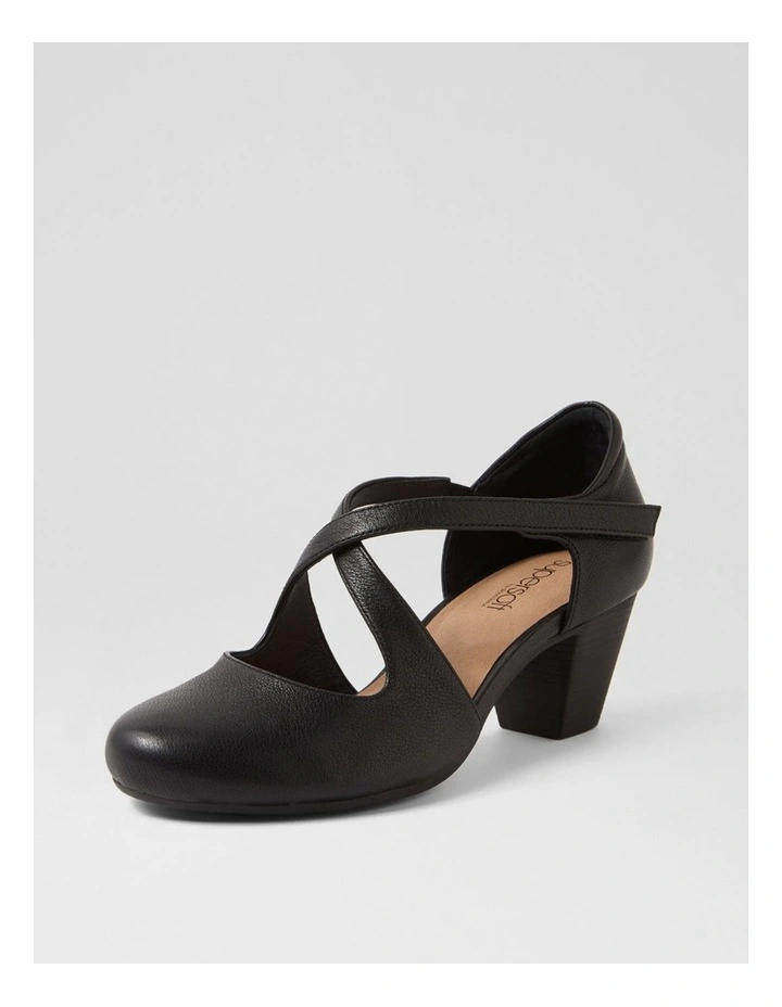 Flynnie Black Leather Heels image 2