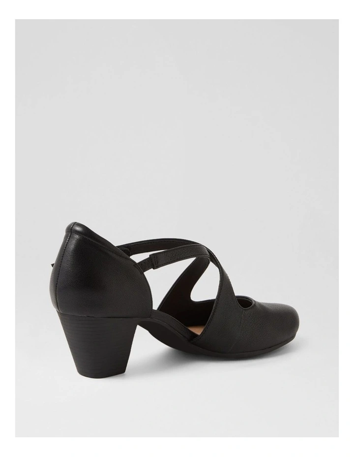 Flynnie Black Leather Heels image 3