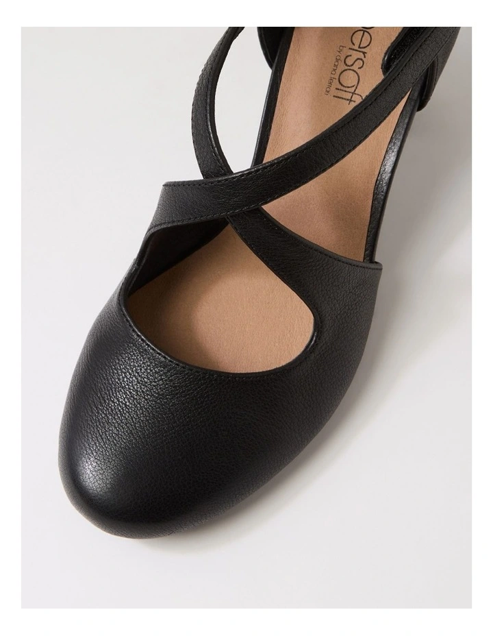 Flynnie Black Leather Heels image 4